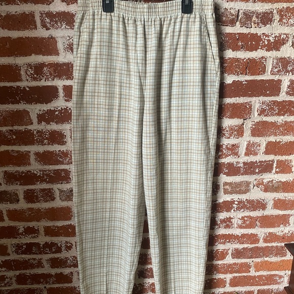 vintage high rise elastic waist plaid trousers - Picture 7 of 10
